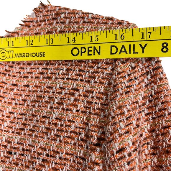 Ryu NWT Tweed Crochet Jacket Orange Cream Soze Medium Boho Classy Professional - Picture 2 of 10